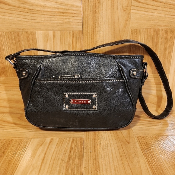 Rosetti Black Shoulder Bag with Zippered Closure - Picture 1 of 9